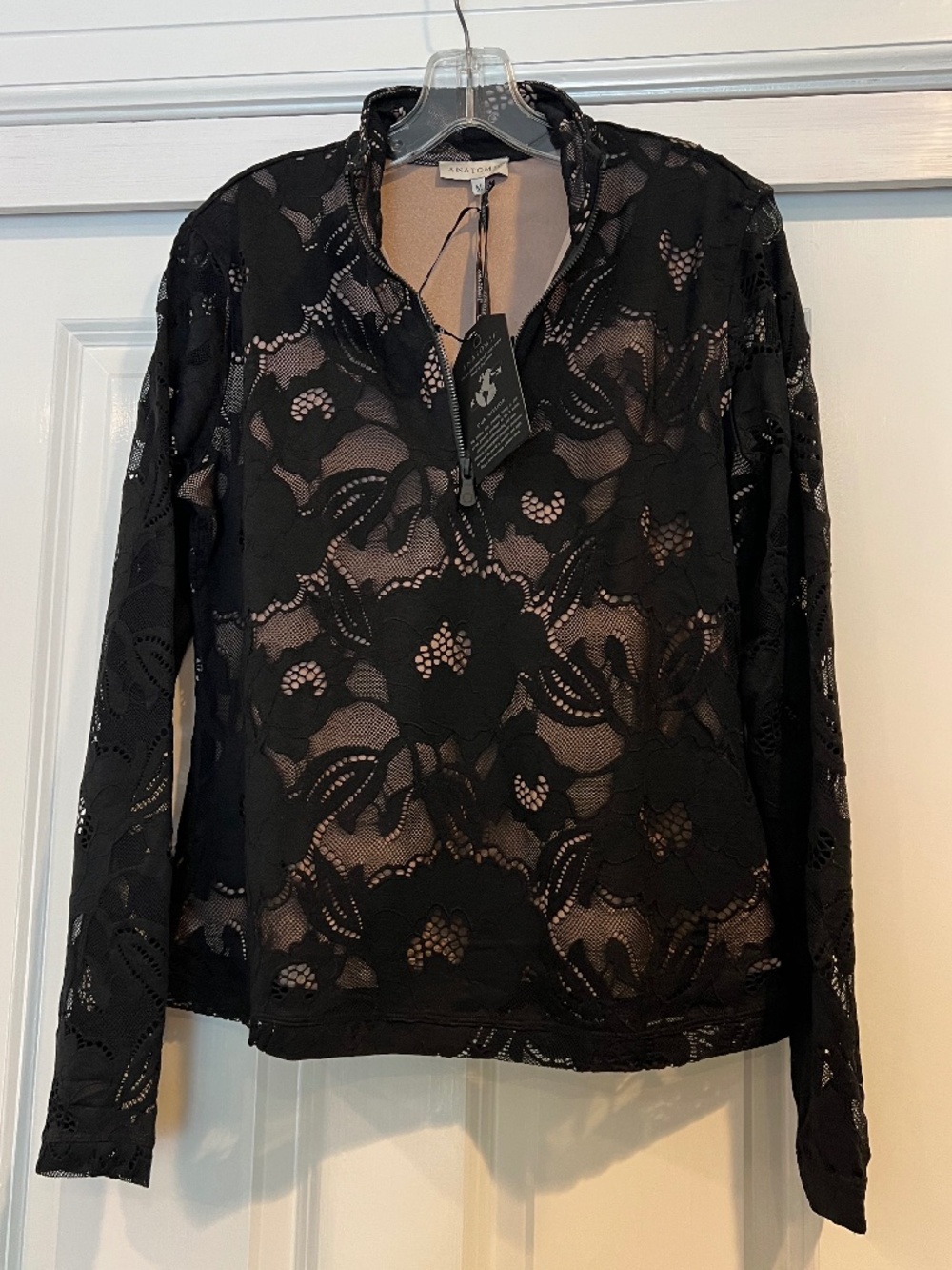 Anatomie Lace Stacey 1/4 Zip Longsleeve Top Size M